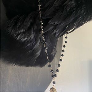 Black onyx and gold filled skull nevklace-alexander mcqueen inspired